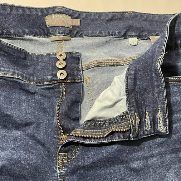 Torrid Feel Fit Skinny Jeans Jegging Women Size 24XS Hole Distressed Moto Biker - Picture 6 of 10